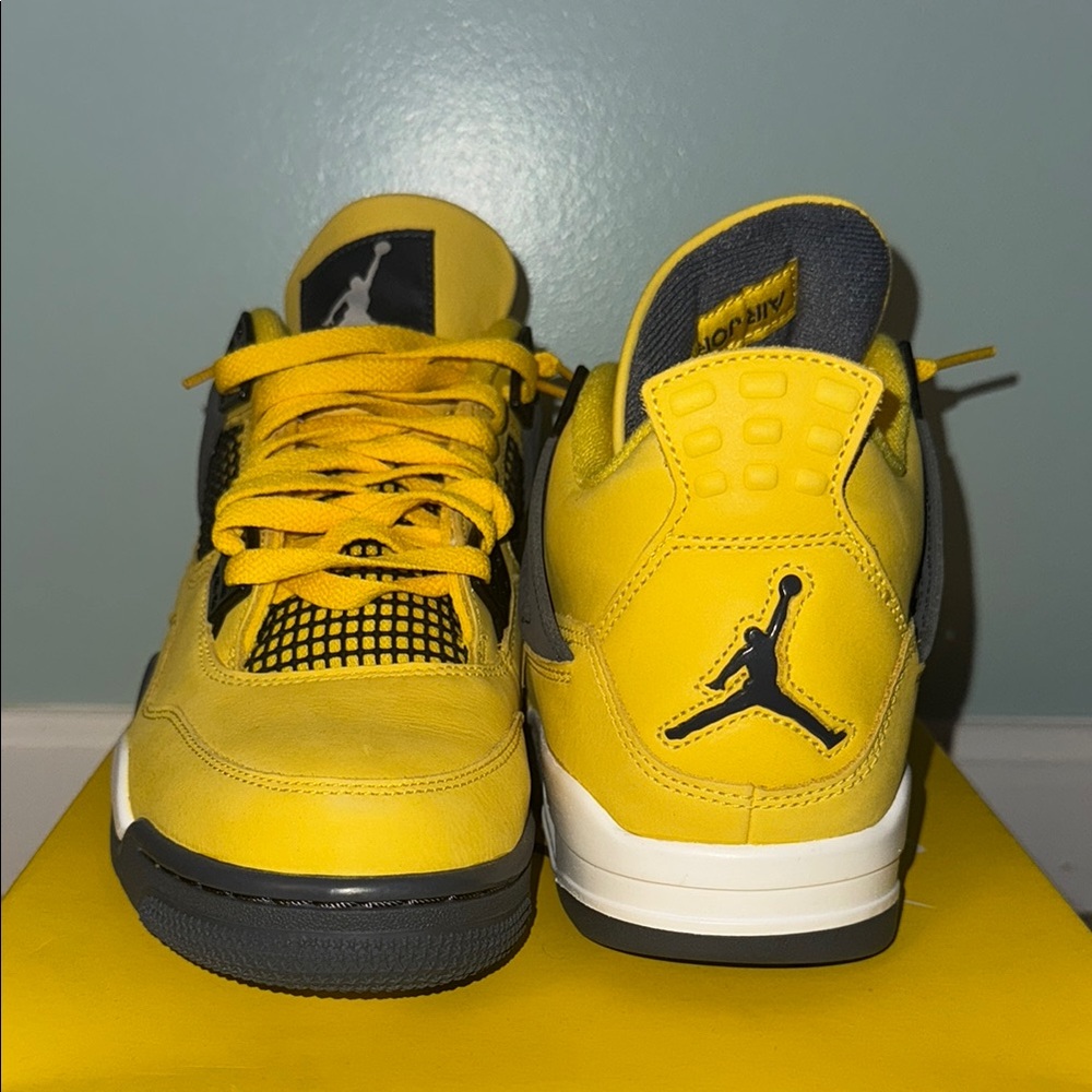 Yellow and Black Air Jordan Sneakers